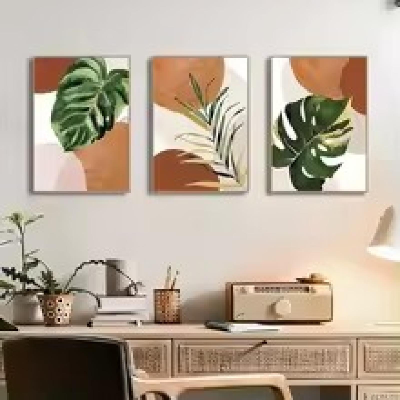 Toile de palmier style moderne triptyque de haute qualité - 8