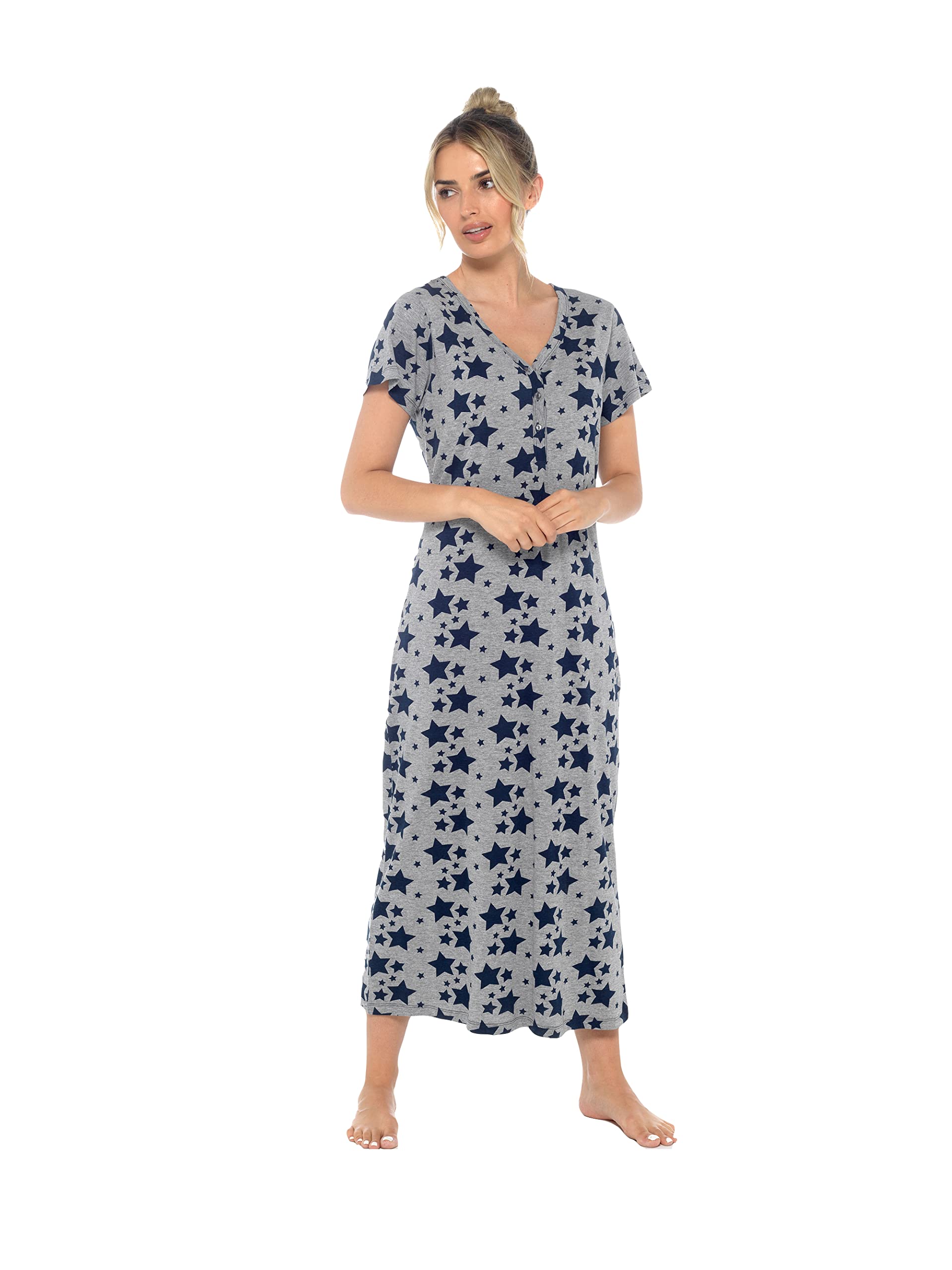 Insignia Women's Grey Cotton Jersey Nighties Nightdress (, 22-24)