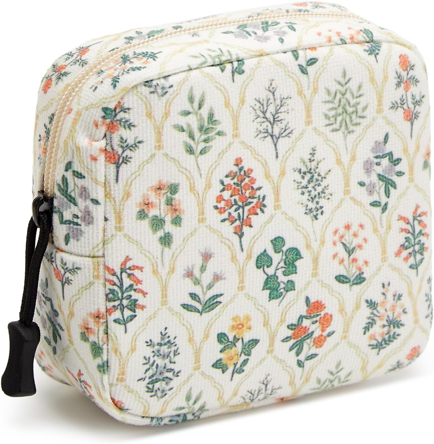 Small Makeup Bag for Purse,Mini Cosmetics Bag cute Zipper corduroy Cosmetic Pouch Storage Pouch Travel Toiletry Organizer for Women Girls(Multi-Plants)