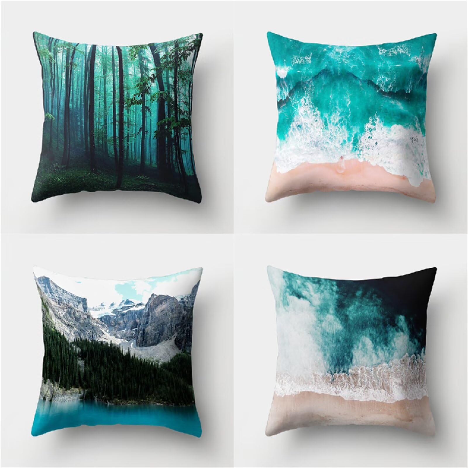 Federe Cuscini Divano 65x65cm,Set di 4 Verde scuro moderno Cuscini per Divano,Quadrato Doppio Lato Lino Esterni Copricuscini Divano,per Divano Soggiorno Sedia Letto Decorativo Cuscini Divano ZW1-221