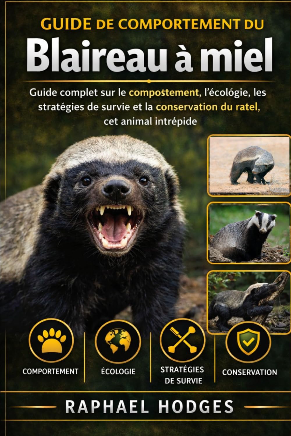 GUIDE DE COMPORTEMENT DU Blaireau à miel: Guide complet sur le comportement, l'écologie, les stratégies de survie et la conservation du ratel, cet animal intrépide.