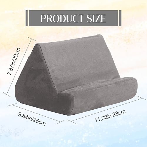 Miniatura 2 de Sel Natural Soporte de almohada para tableta con bolsillo, ajustable con 3 ángulos de visión, almohada suave para regazo, cama y escritorio, iPad