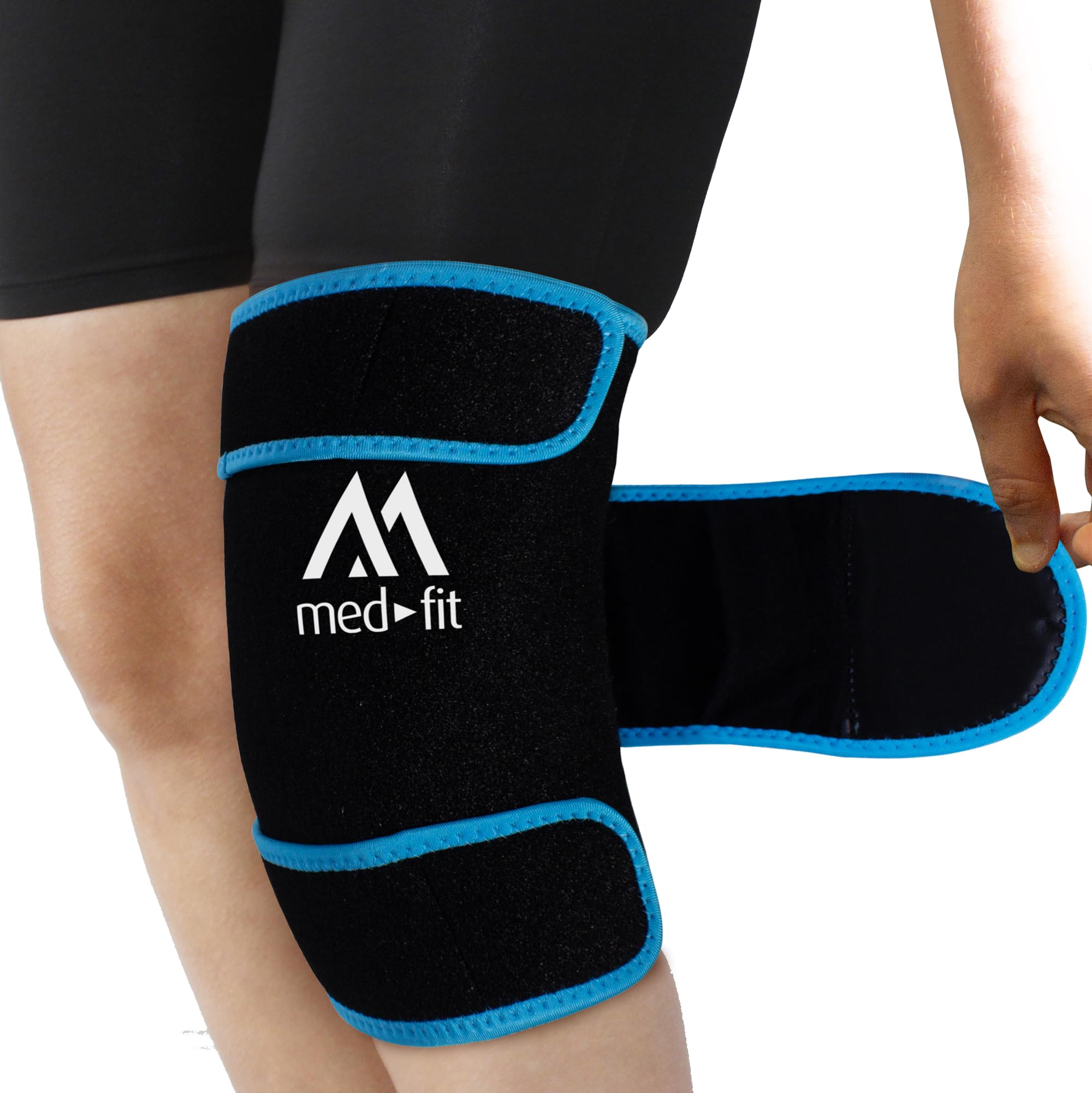 med-fitTotal 360 Degree Wrap Around Reusable Gel Knee Ice Pack, Covers The Entire Knee. Excellent Compression and Cold Therapy, Ideal for Swelling, Pain Relief, and Knee Support