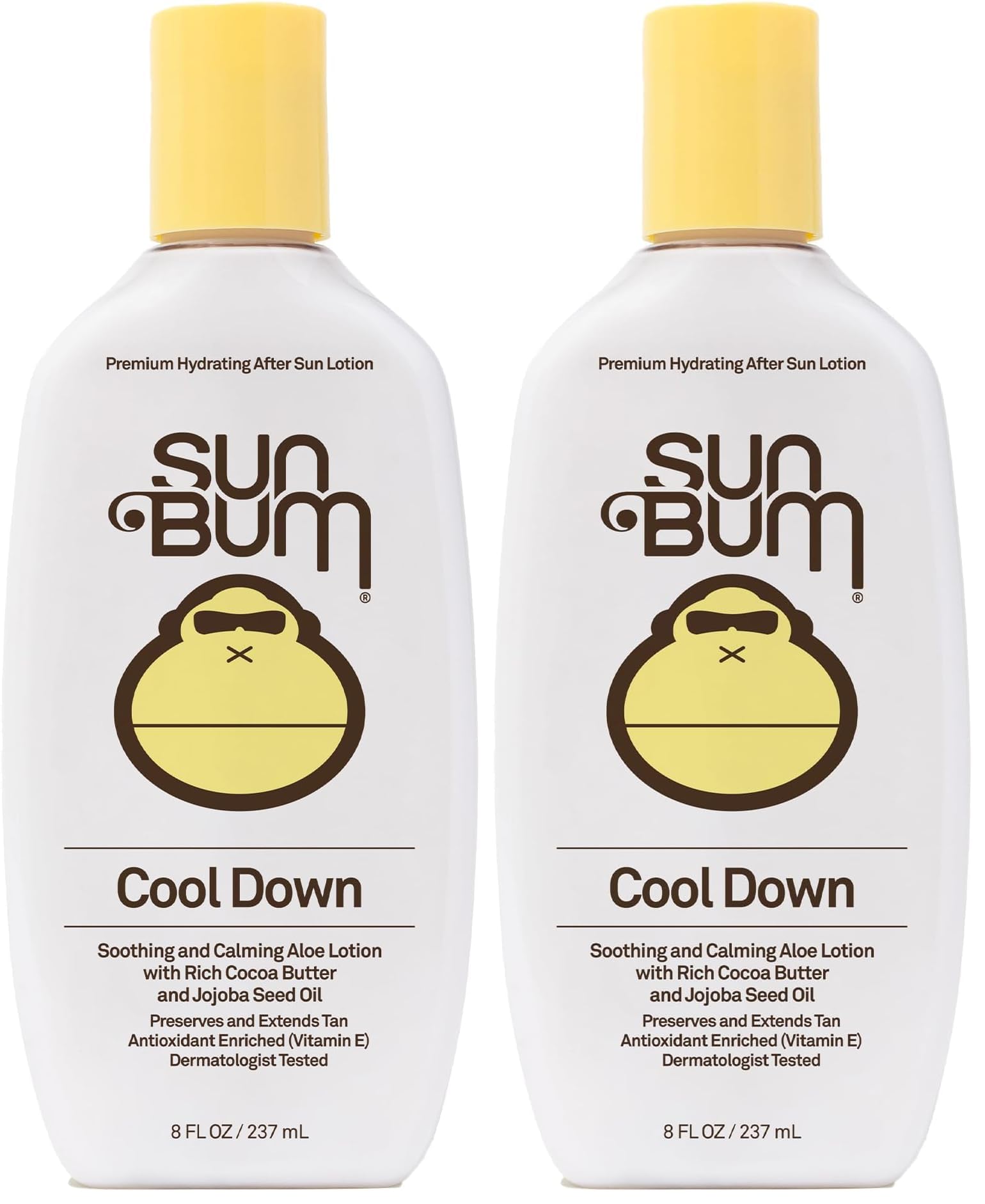Cool Down Aloe Vera Lotion - Vegan After Sun Care with Cocoa Butter to Soothe and Hydrate Sunburn - 8 oz,(Pack of 2)