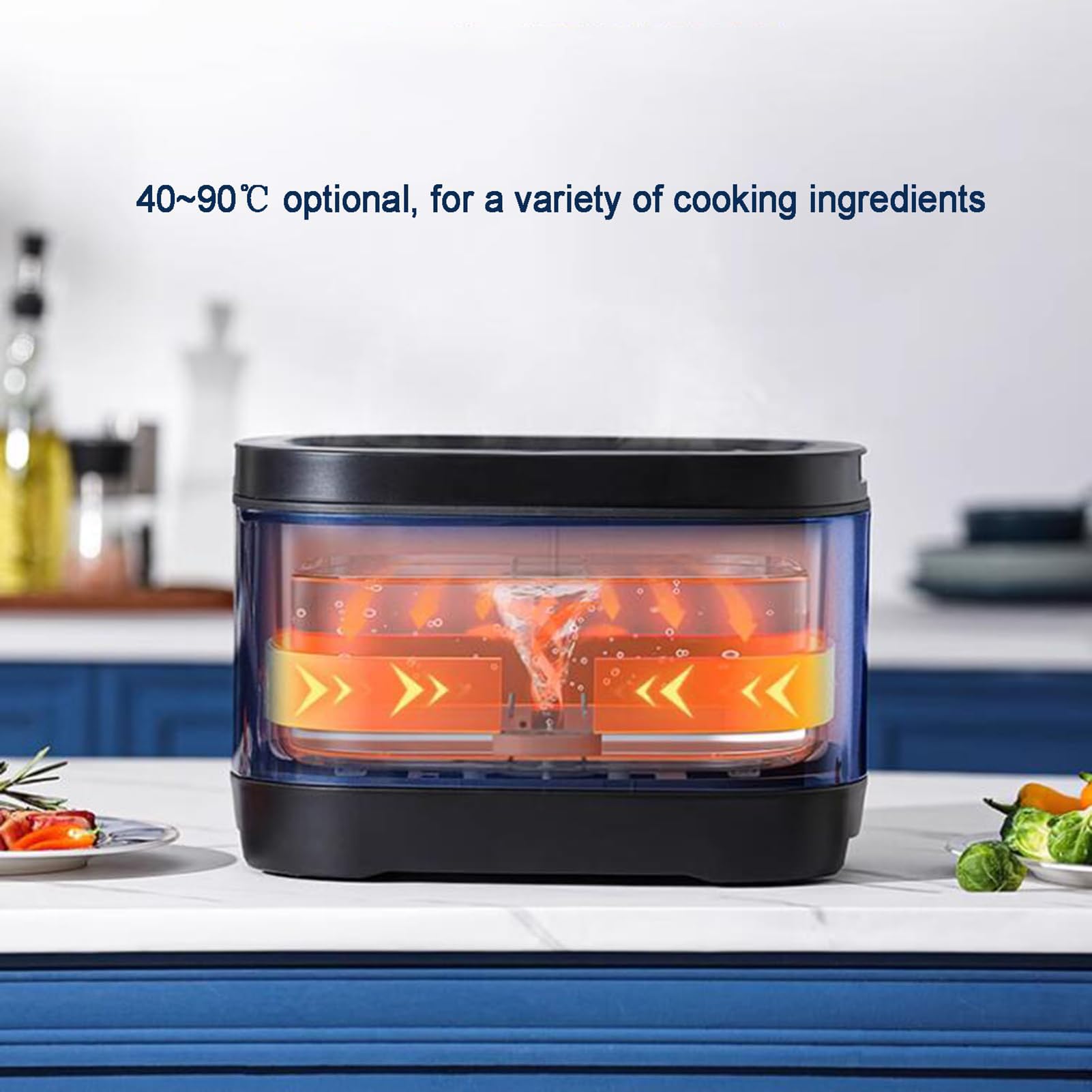 Sous-Vide-garer, Edelstahl-Vakuum-Sous-Vide-topf Mit Led-Touchscreen Und WiFi-App-steuerung, Temperaturregelung Von 40 bis 90 °c Und 24-stunden-intelligente-zeitschaltuhr, 3D-wasserzirkulator