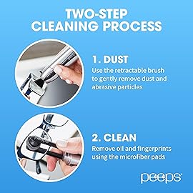CarbonKlean Peeps Glasses Cleaner - for Eyeglasses, Reading Glasses, and More - Lens Cleaner with Carbon Microfiber Tech - Blue Injected - 3 Count