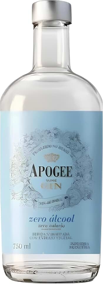 APOGEE Gin Zero Álcool Premium, Bebida Não Alcoólica, 750ml, Sabor Complexo e Refrescante