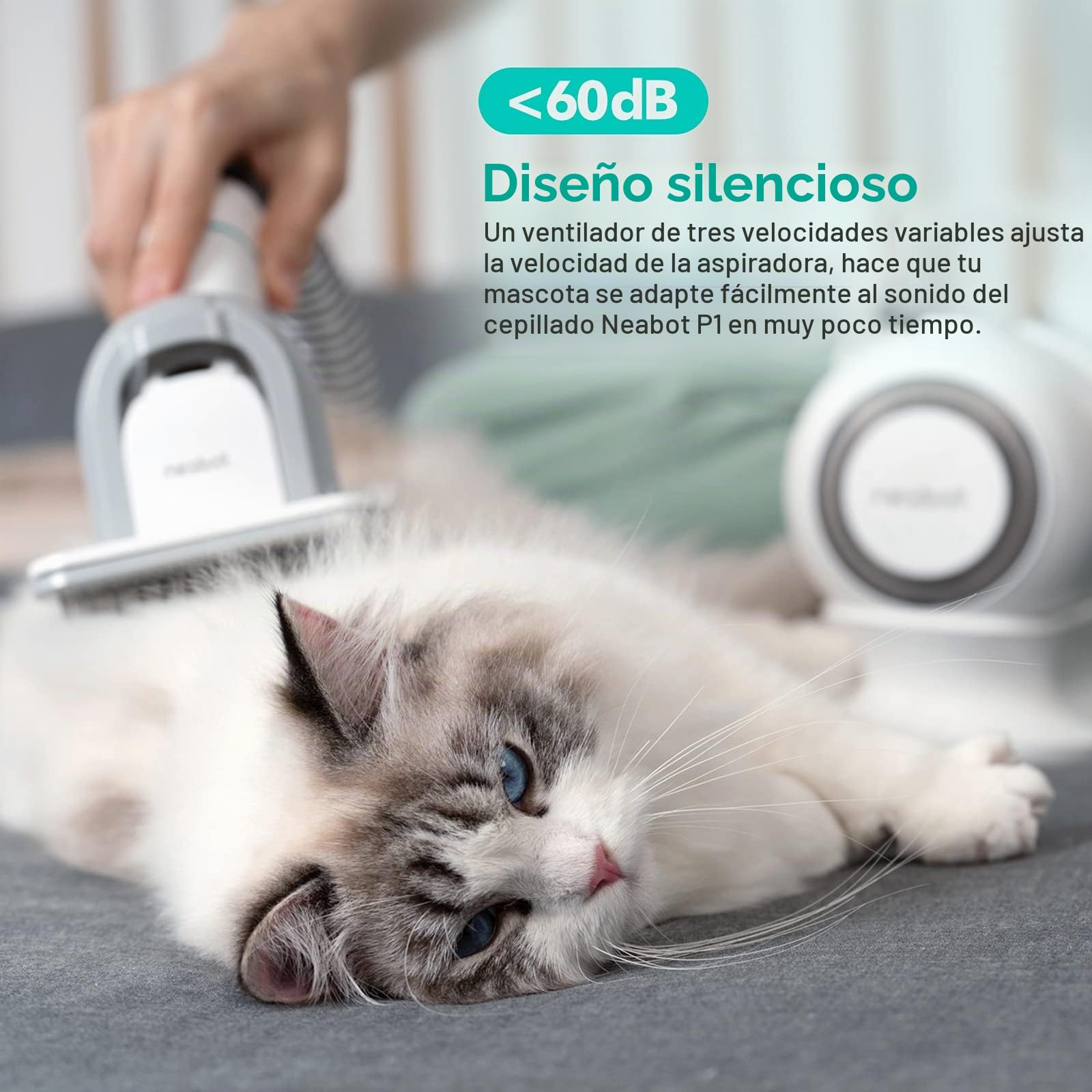 neabot P1 Pro Máquina de Cortar Pelo Profissional y Recarregável para Cães e Gatos, Set de Aseo para Perros, 5 Herramientas de Aseo Probadas (Gris)