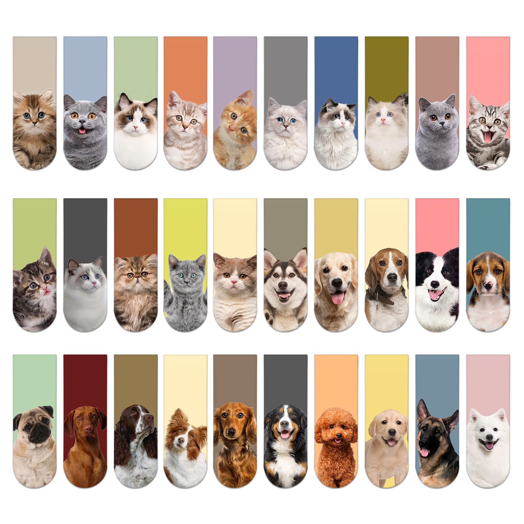Magnetic 30PCS Cute Magnet Bookmark Clips for Women, Men, Kids, Teachers & Pets