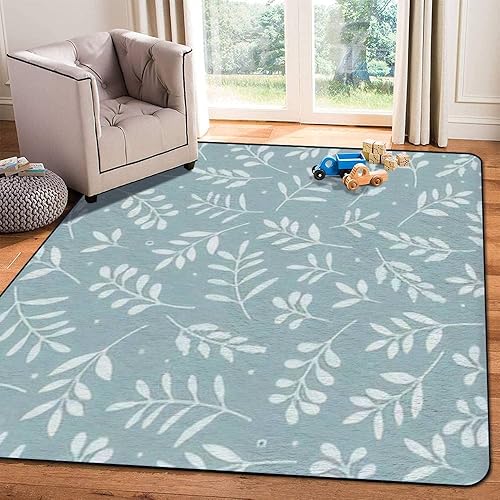 Miniatura 1 de Alfombras suaves de área de juego para niños, 3D, diversión en el hogar, ramas dibujadas a mano, sin costuras, dibujadas a mano, ideales para