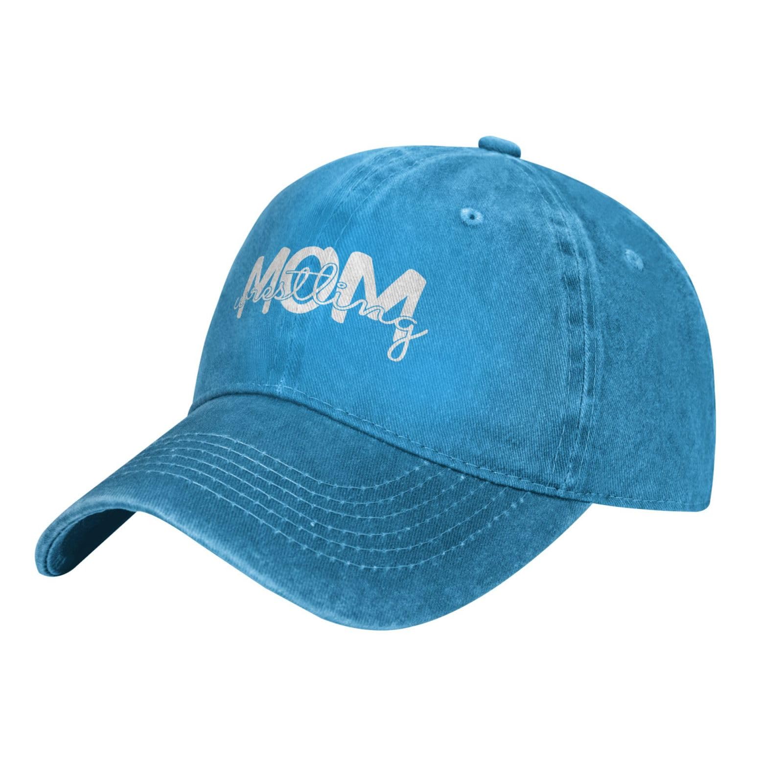 Workout Hats for Women Wrestling Vintage Hat for Men's Vintage Caps Light Weight Wrestling Mom Running Caps Blue