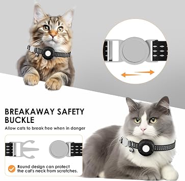 ペットトラッカー 猫用 Apple Find My AppiOSのみ対応 猫GPSトラッカー どんな首輪でも使えます 月額料金なし 防水 パープル ブラック