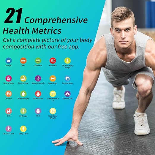 Báscula Digital Inteligente Healthkeep con 8 Electrodos, 21 Datos Corporales miniatura 3