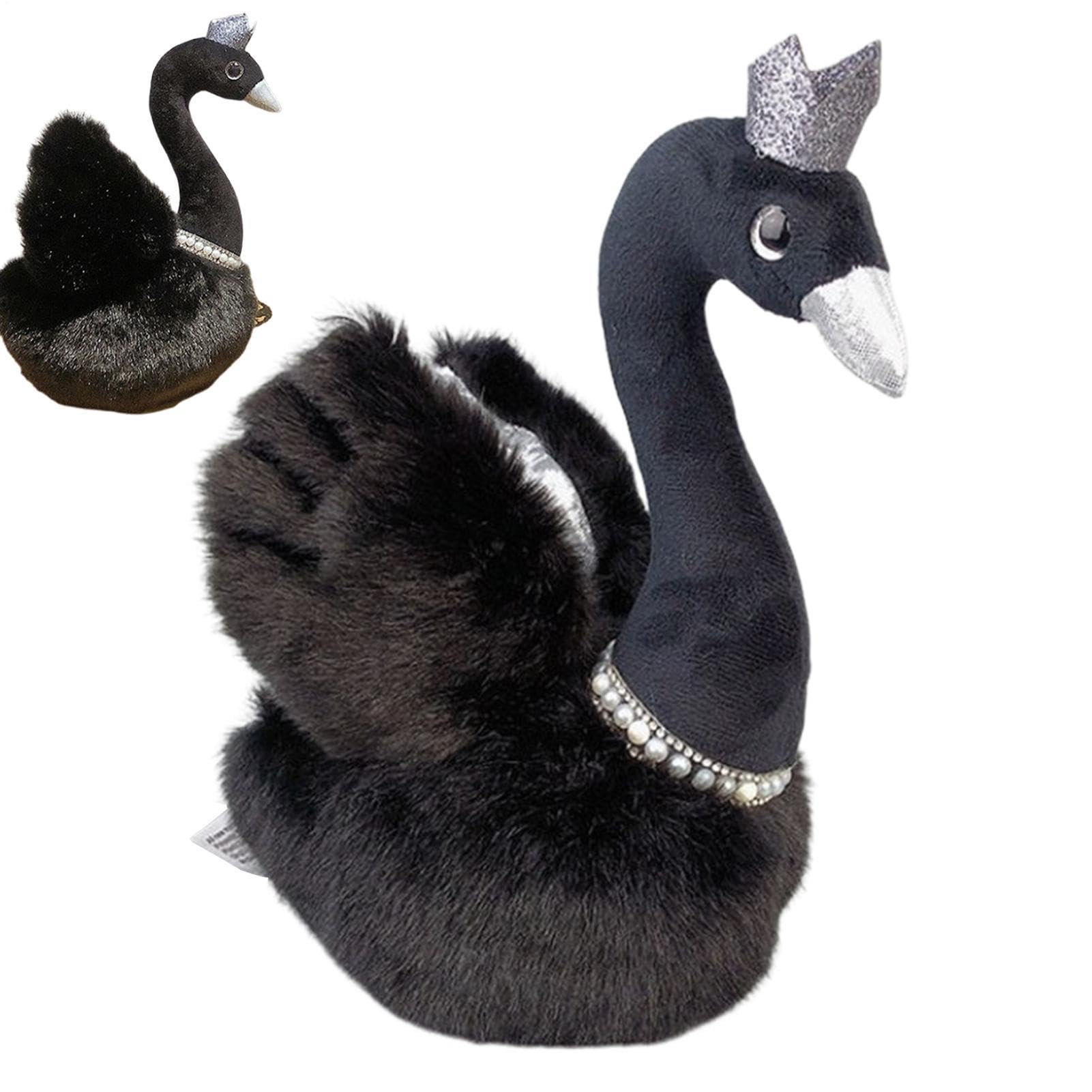 Swan Plush Stuffed Animal - Cartoon Doll White Geese Necklace Stuffed Toy