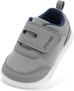STQ KIDS Toddler Wide Toe Box Barefoot Shoes Boys Girls, Baby First Walking Sneakers