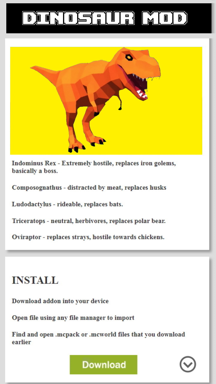 Dinosaur Mod - App on Amazon Appstore