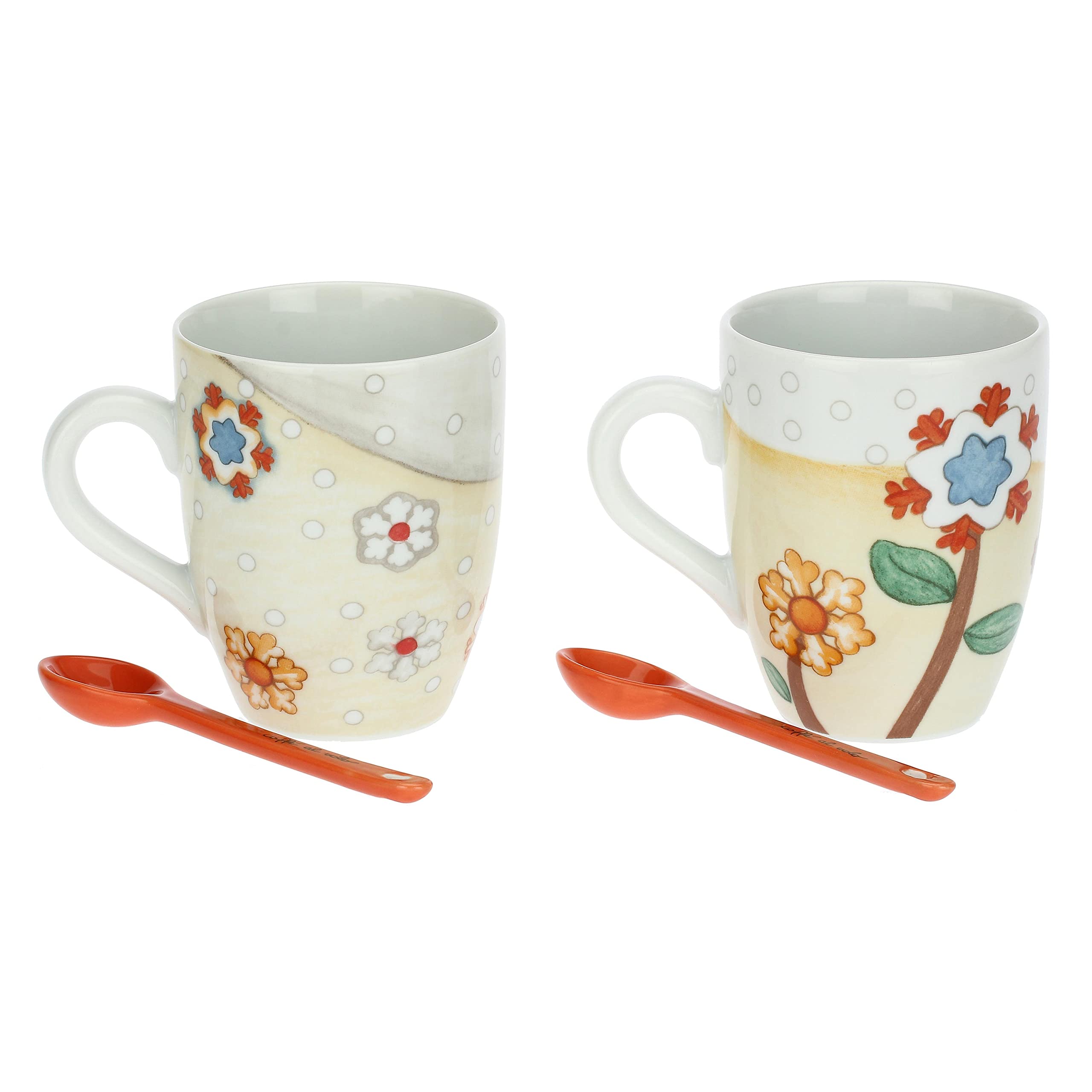 Set 2 Tazze THUN Con Cucchiaino - Porcellana Decorata Per Tè E Caffè - Foto 2