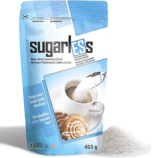 Health Garden Sugarless Erythritol and Stevia Blend Sweetener - All Natural - Non GMO - Kosher- Keto Friendly (1 lb)