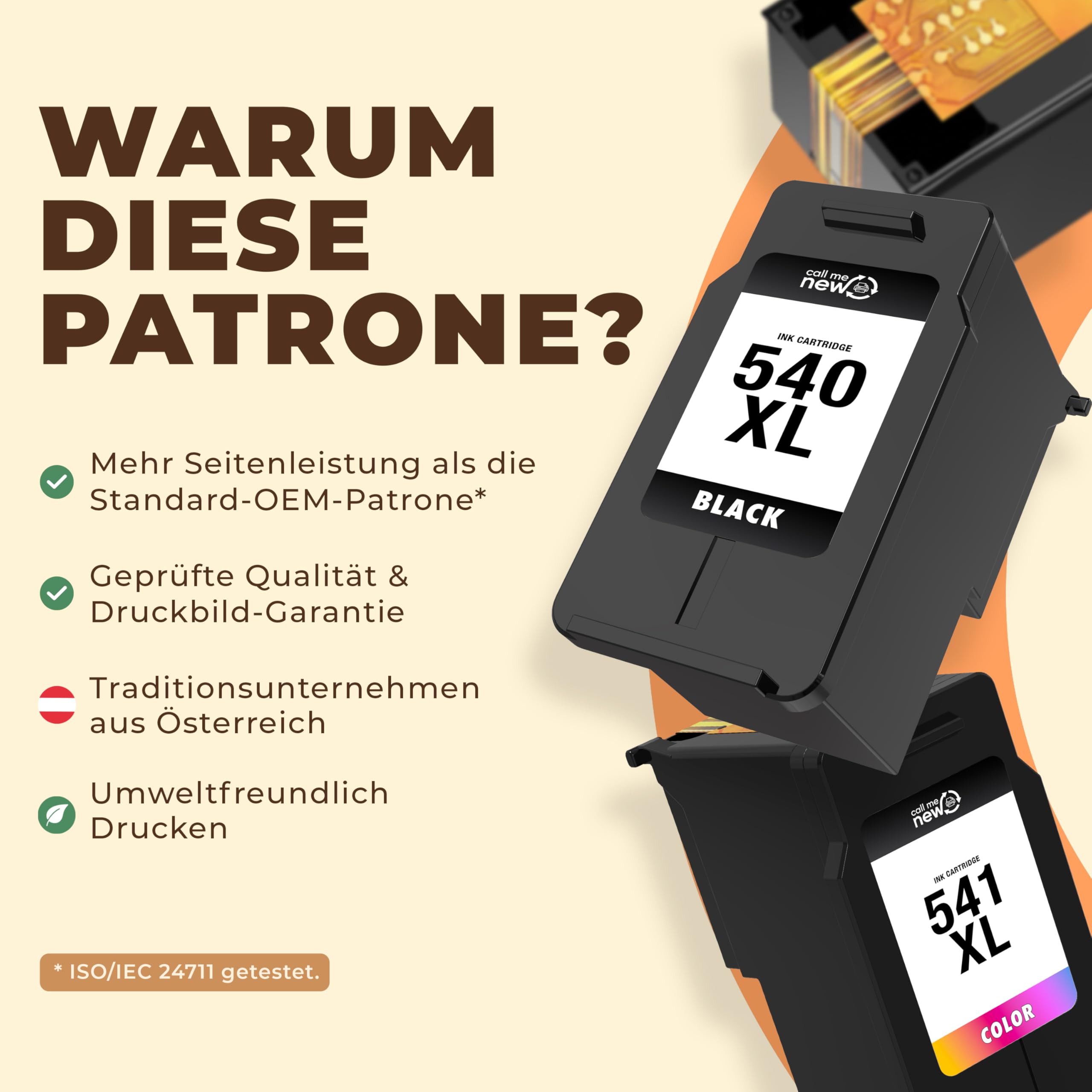 540XL & 541XL wkłady do drukarki – kompatybilne z kartridżami do drukarek Canon 540 541 (PG-540XL czarny i CL-541XL), zasięg XL, inteligentny chip, zamiennik do Canon 540 XL i PG540 – 3