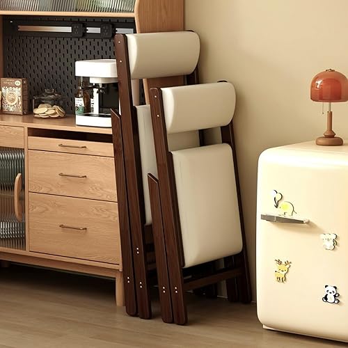 Miniatura 4 de Silla plegable acolchada de madera con cojín, acolchada, resistente y cómoda, sillas plegables, para fiestas, oficina, dormitorio, exteriores