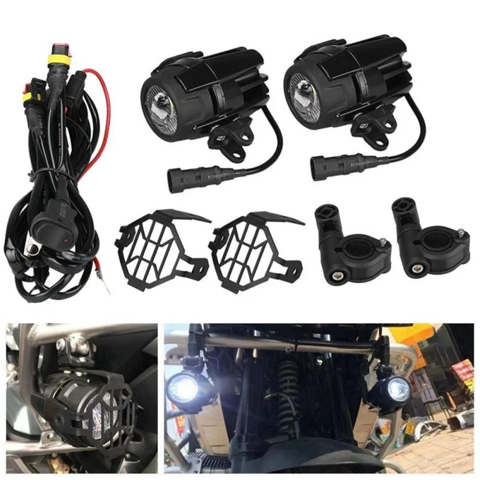 Reflektor motocyklowe Uniwersalna Motocyklowa Lampa Pomocnicza LED Przeciwmgielna Samochodu(1set and bracket)
