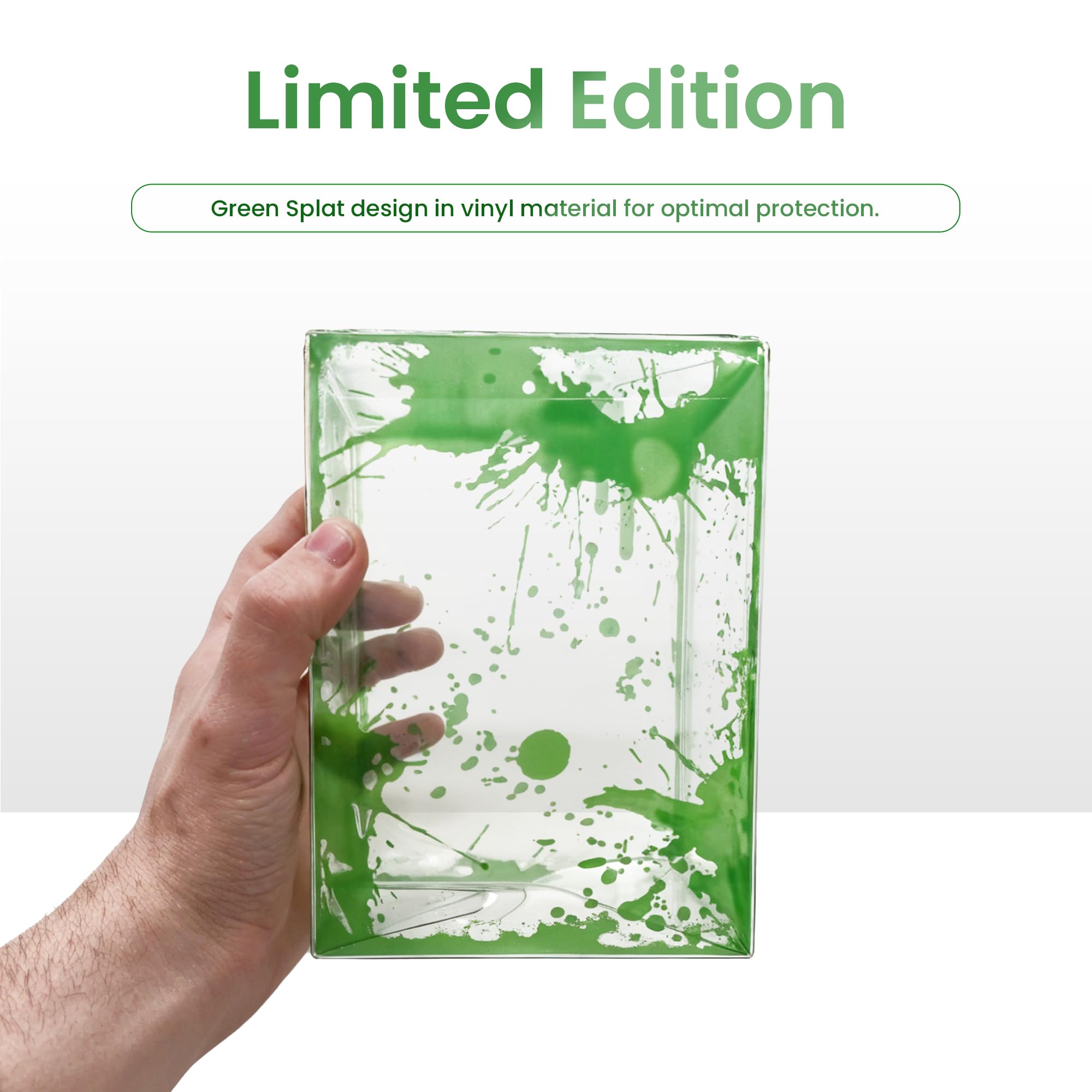 Green Splat - Custodia protettiva per figure in vinile da 10,4 cm, spessore 0,45 mm, in plastica PET senza acidi, con chiusura automatica, parte superiore D-Lock, confezione da 1-100 (100 pezzi)