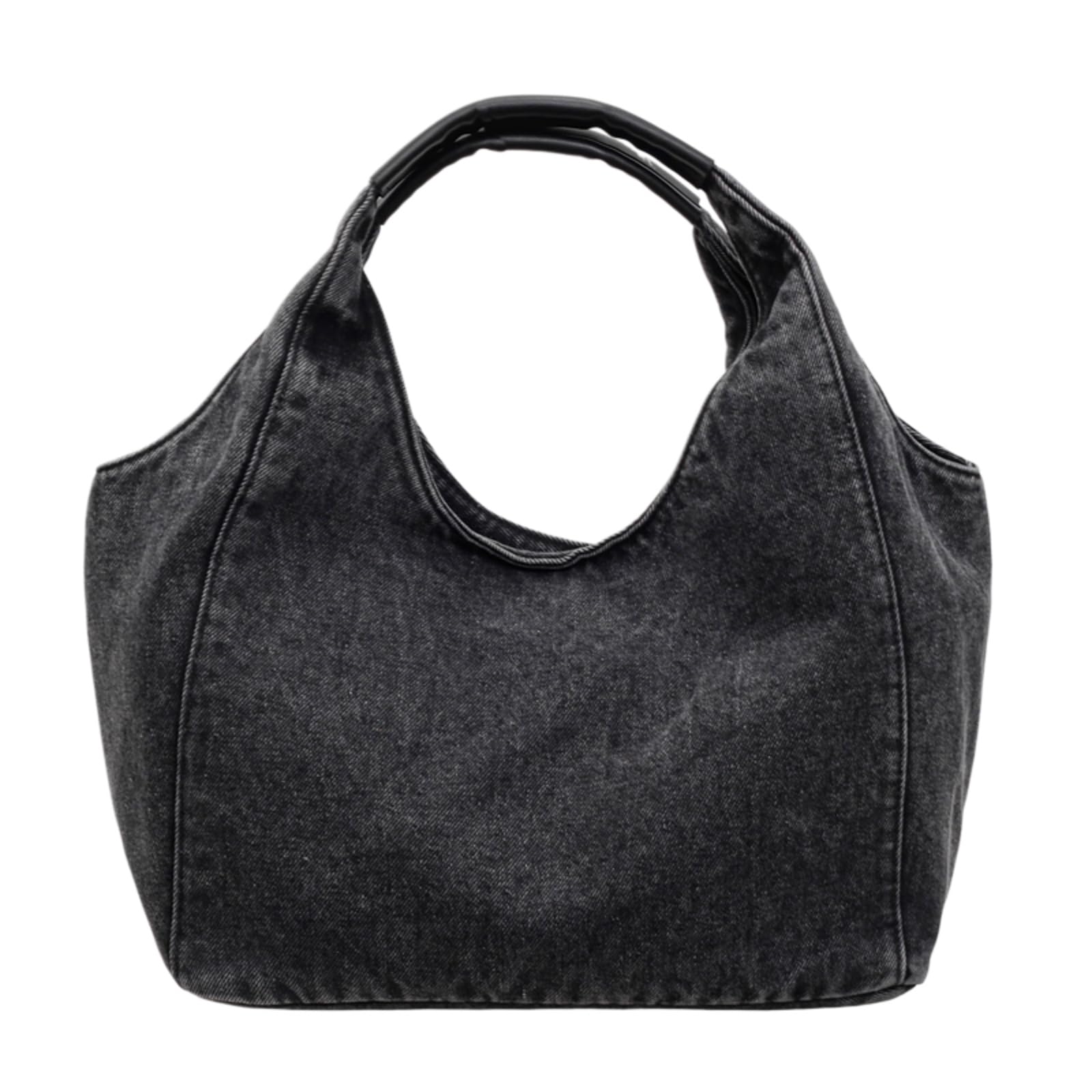 Beauty Case Borsa A Spalla in Denim Casual per Le Donne, Tote Spaziosa con Design retrò Lavato Uso Quotidiano-heihuise-44cmx23cmx13cm