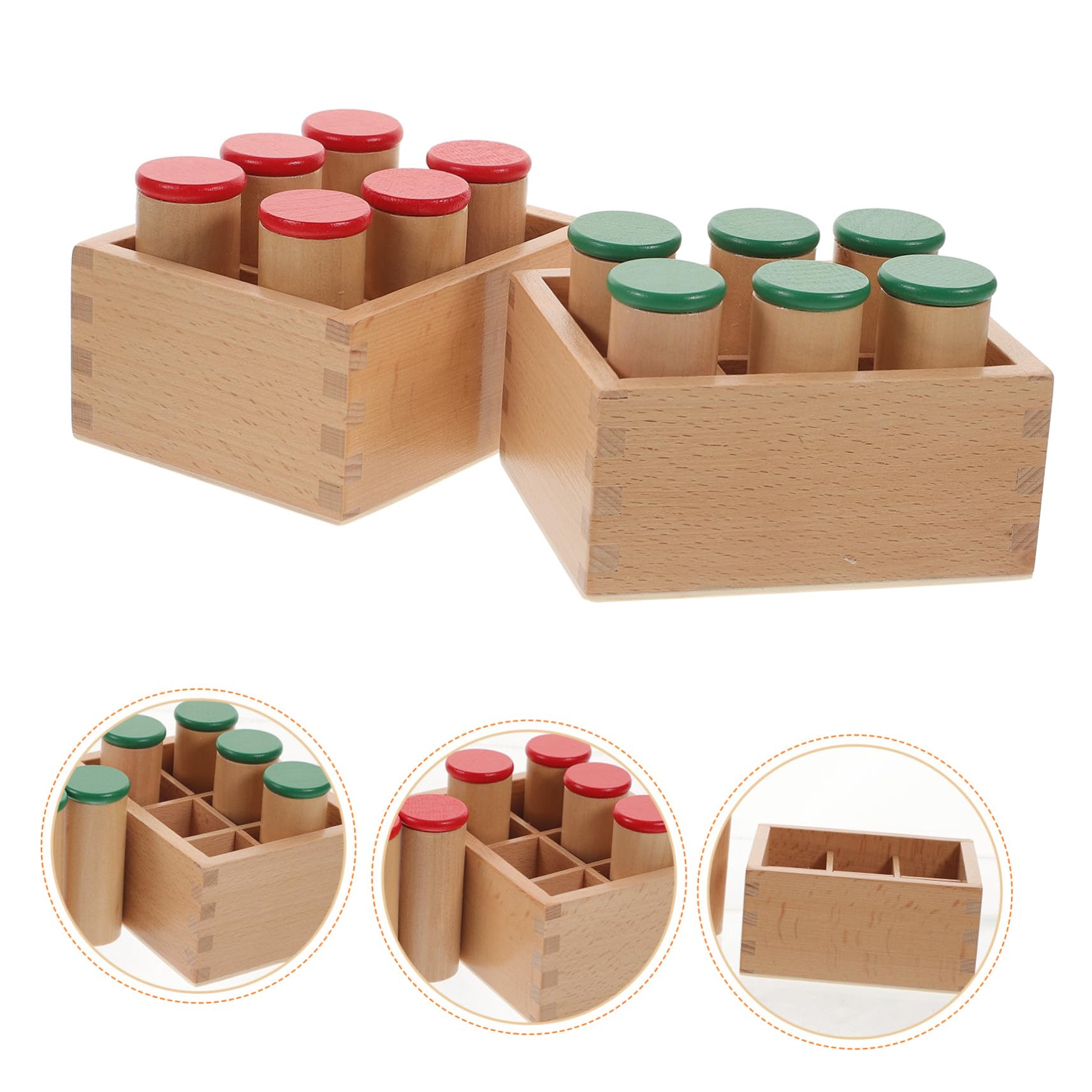 Sound Cylinder Shaking Box in Legno, Gioco Sensoriale | Sei Scomparti, Design Educativo per Bambini, Training Uditivo e Concentrazione