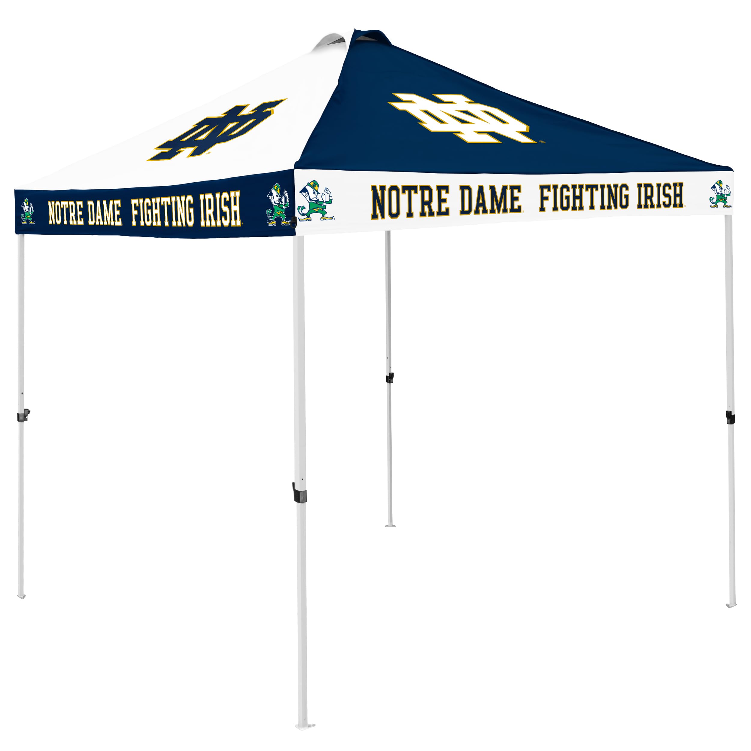 Logo Brands NCAA Notre Dame Fighting Irish 9 x 9 Foot Pinwheel Tailgating Canopy, Navy/White, One Size