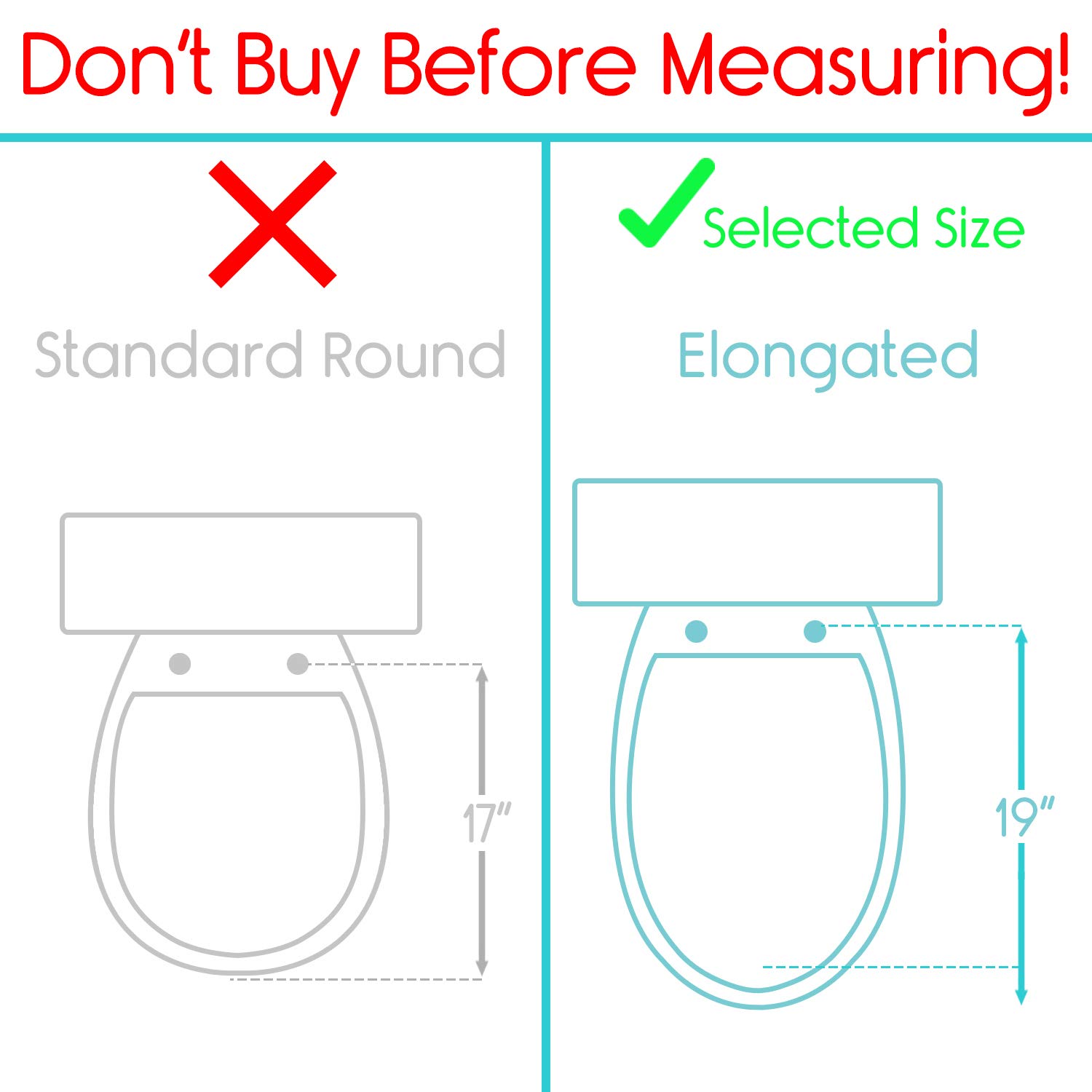 Vive Hinged Toilet Seat Riser Elevated, Raised Seat Lifter for