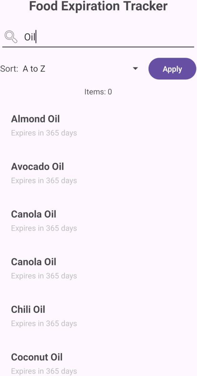 Food Expiry Dictionary — view 3