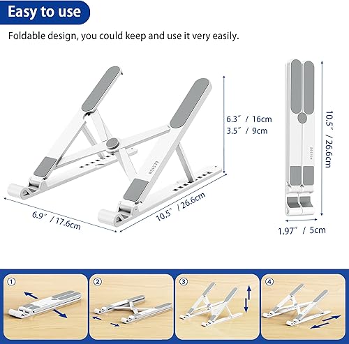 Miniatura 5 de BESIGN LS01 Pro - Soporte ergonómico para laptop, elevador de plástico para laptop, soporte portátil y ajustable para computadora portátil