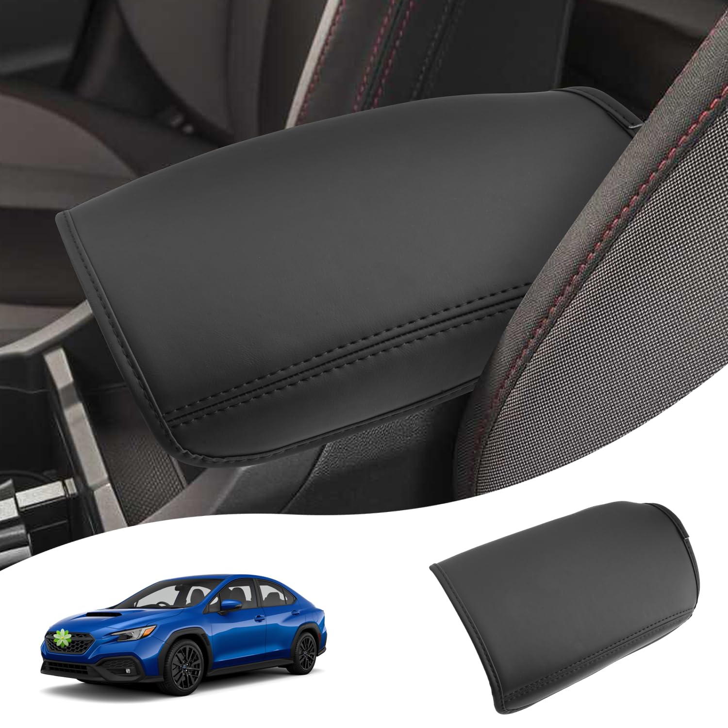 Ruiya 2025 WRX Center Console Cover for 2022-2025 Subaru WRX Accessories,Soft Comfy Thicken Armrest Lid Cover Compatible with 2022 2023 2024 2025 Subaru WRX Base/Premium/TR(Only Fit WRX 6MT)