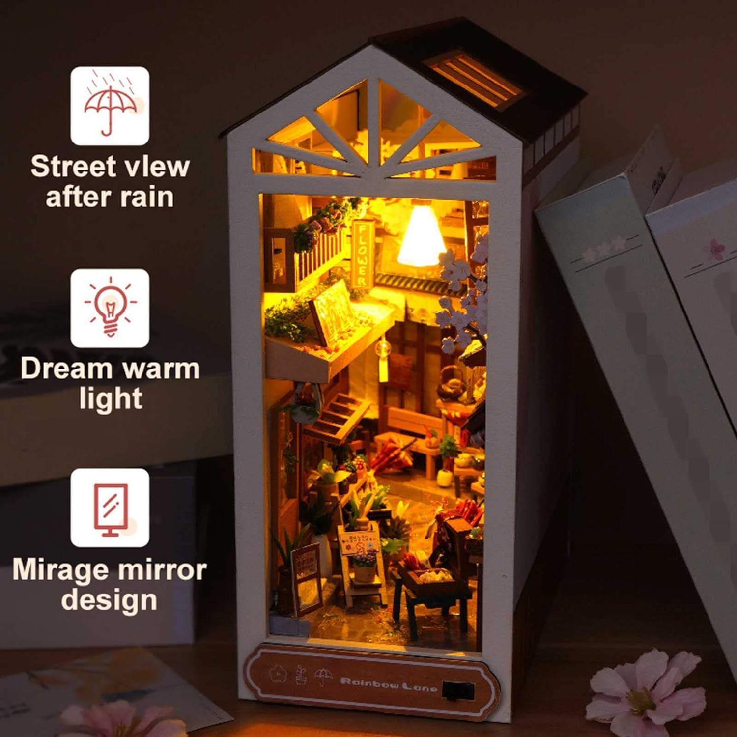 Model edukacyjny Drewniane podpórki do puzzli 3D, zestaw do samodzielnego czytania książek, aleja dekoracyjna wkładki do półek, drewniane podpórki do puzzli 3D, miniaturowe zestawy do książek z oświet