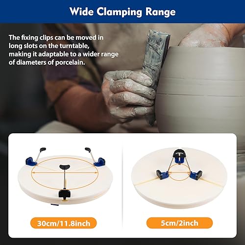 Miniatura 4 de Máquina de cerámica portátil con abrazadera giratoria para cerámica, herramienta de reparación de arte de cerámica, abrazadera ajustable para