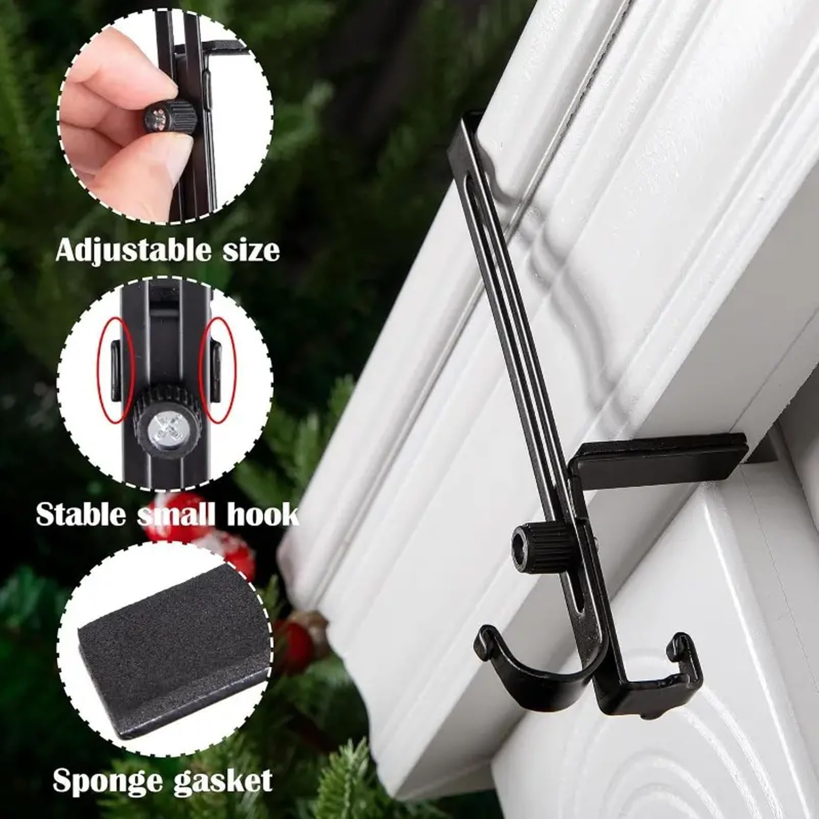 Slazoi No Drill Garland & Stocking Hanger - 2 in 1 Mantel Holders for Fireplace & Front Door (4pcs)