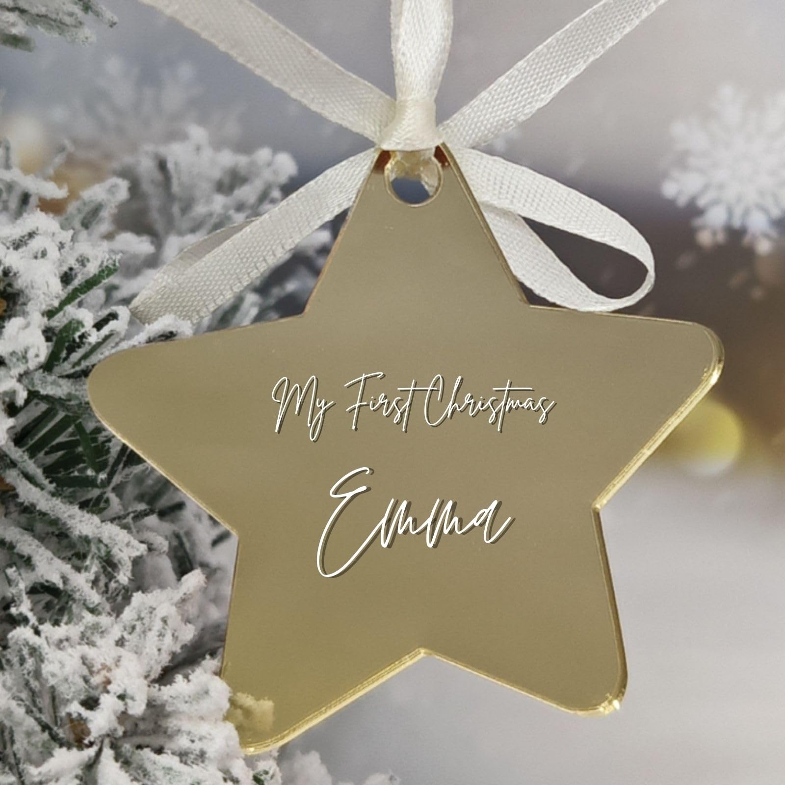 Uniqicon 20Pcs Gold Mirror Star 20Pcs Gold Mirrored Star Shape Ornament Set, Flat Ornaments For Crafts, Sublimation Acrylic Sheet Blanks, Perfect For Diy Keychains, Gift Tag, Wedding Table Setting, Party Décor