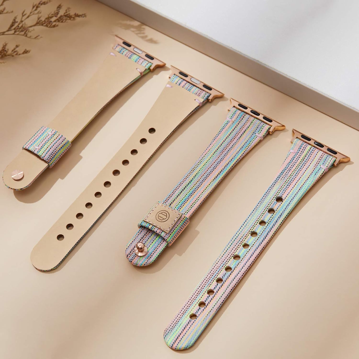 Compatible Fabric Canvas Leather Rainbow Photo