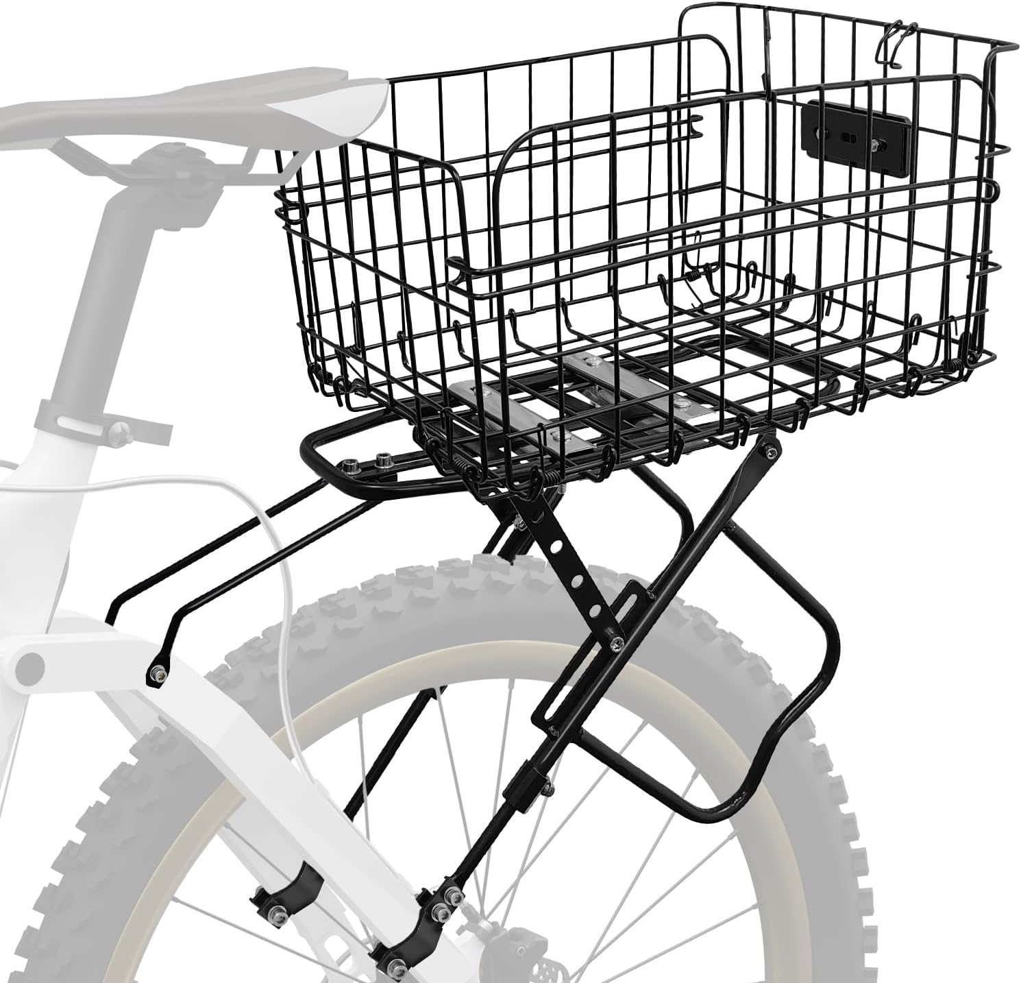 Porsche Design Bike Cargo Rack - Large Capacity Pannier Basket - Fits Disc/Non-Disc Brake Mount Bicycle, 26'-29'