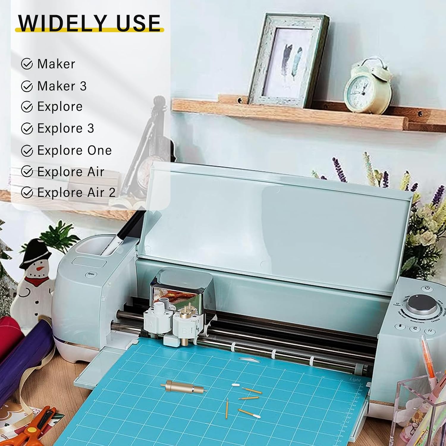 Replacement Premium Fine Point Blade and Housing, Compatible with Cricut Maker 3/Maker/Explore 3/Air 2/Air/One, Including 4 PCS 1.0mm Fine Point Blades