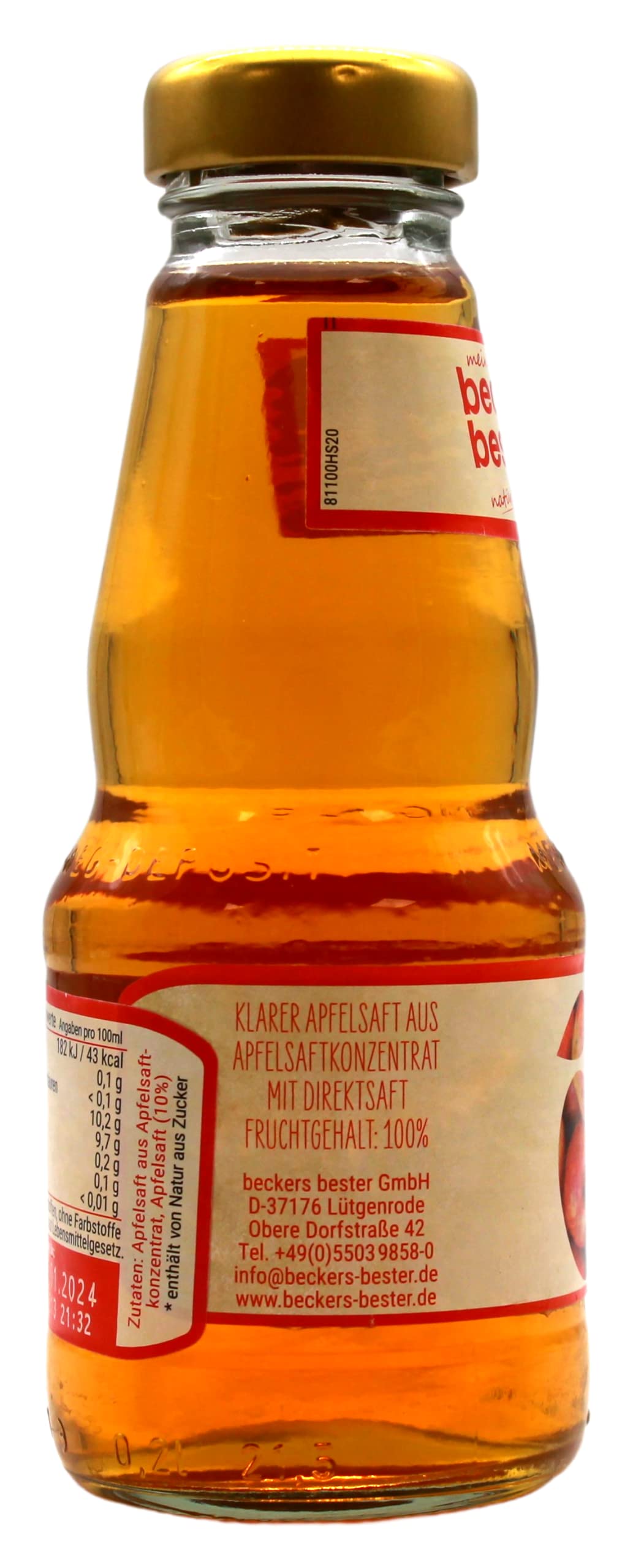 beckers bester Klarer Apfel Apfelsaft, 12er Pack (12 x 0.2 l) MEHRWEG