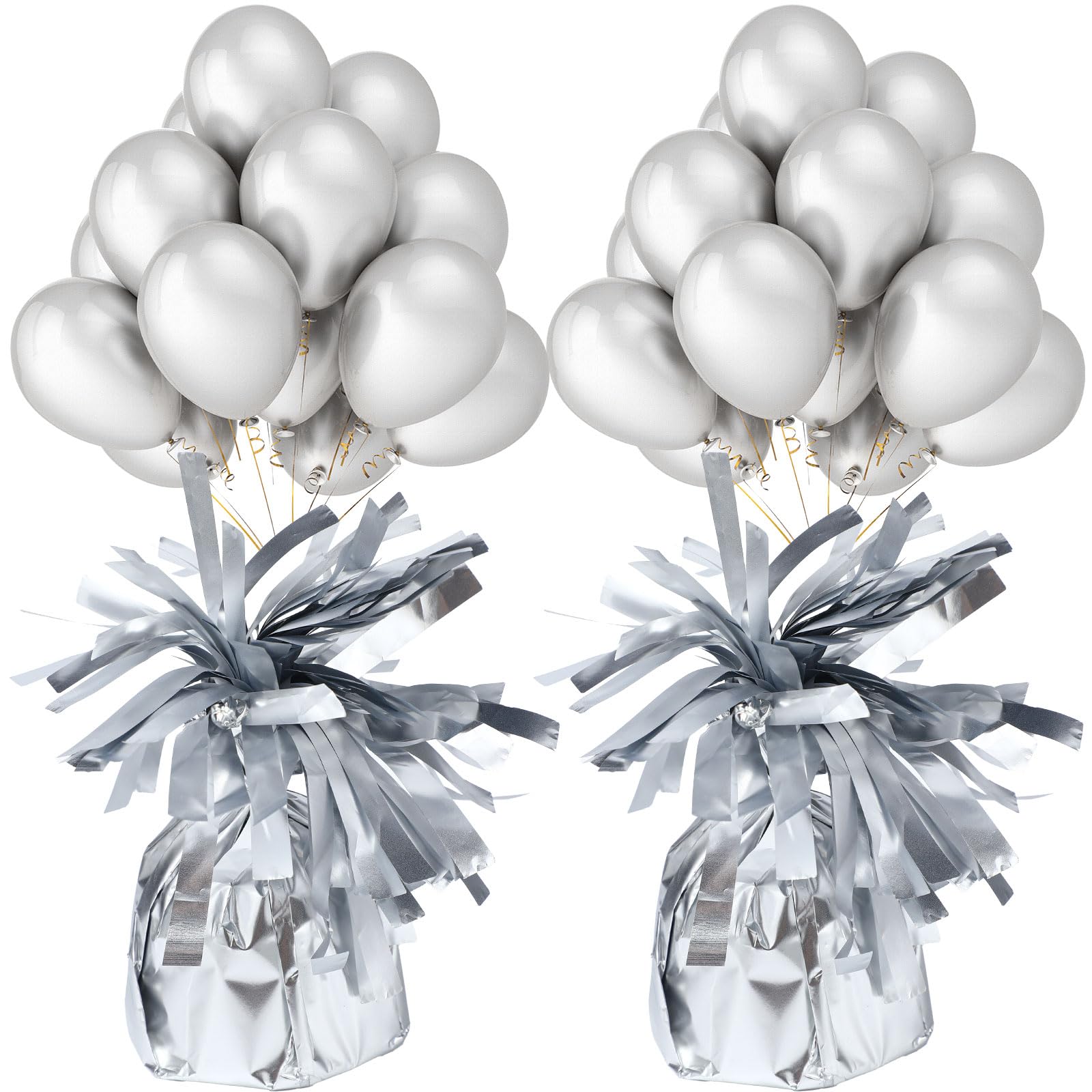 Photo 1 of 2 Pcs Balloon Weights Silver Metallic Anchor Balloon Holder for Helium Balloons Heavy Table Weights Graduation Party Christmas Wedding Celebration Decoration (Silver)