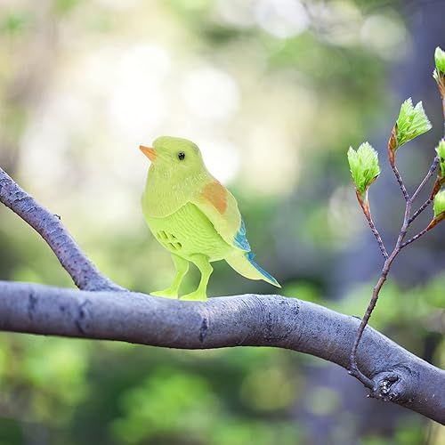 Miniatura 6 de TOYANDONA Juguete de pájaro de canto con sensor de movimiento, pájaro colorido gorrión, juguete de simulación de pájaro de canto real, movimiento de