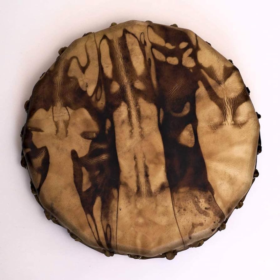 ネイティブアメリカ　インデアンドラム　アメリカ製 Vintage Native American Indian Log Wood Drum Raw Hide 19
