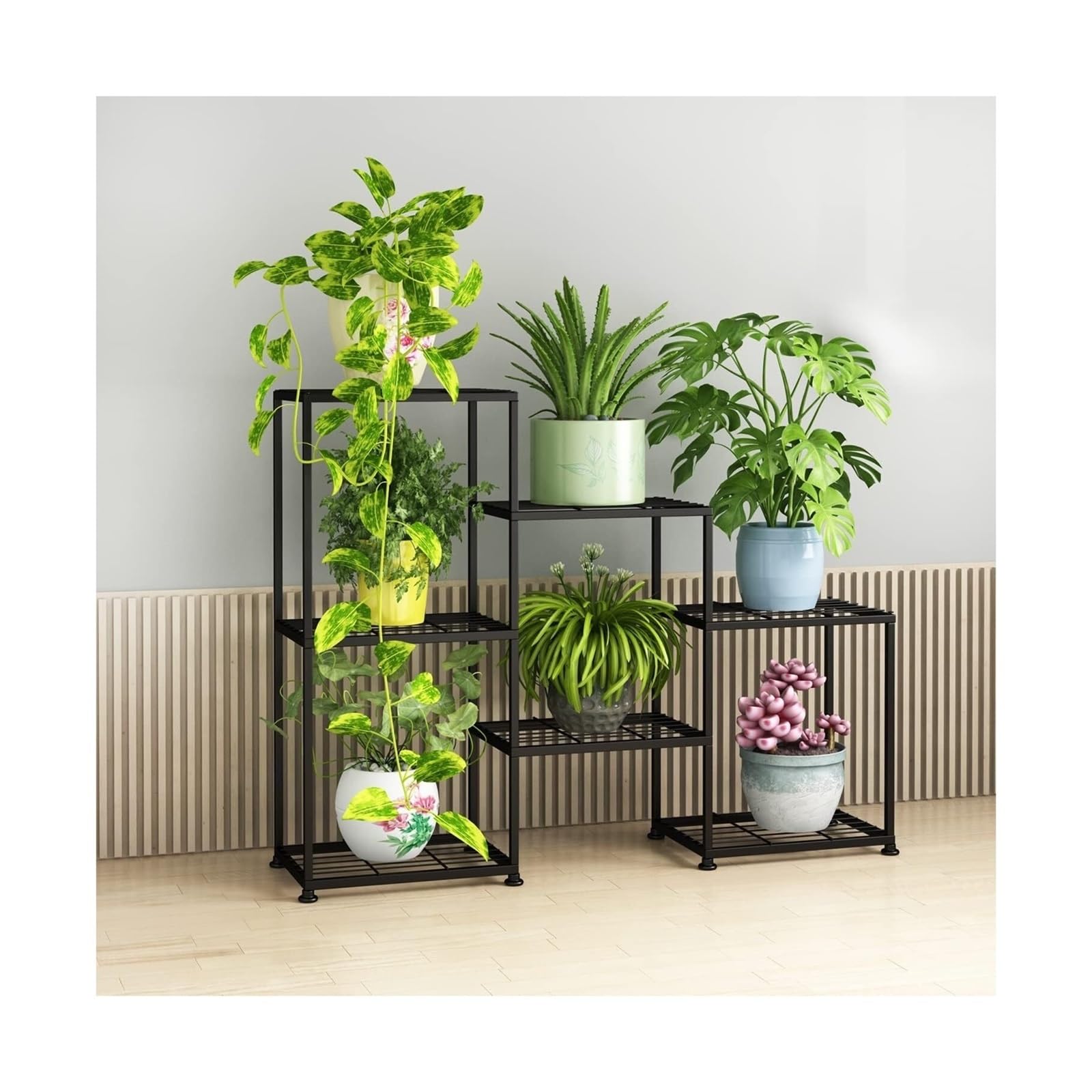 Kx9Lb8d Flower Display Stand Metal Plant Stand Indoor Stands Outdoor Tiered Shelf for Multiple 3 Tiers 7 Potted Ladder for Planters