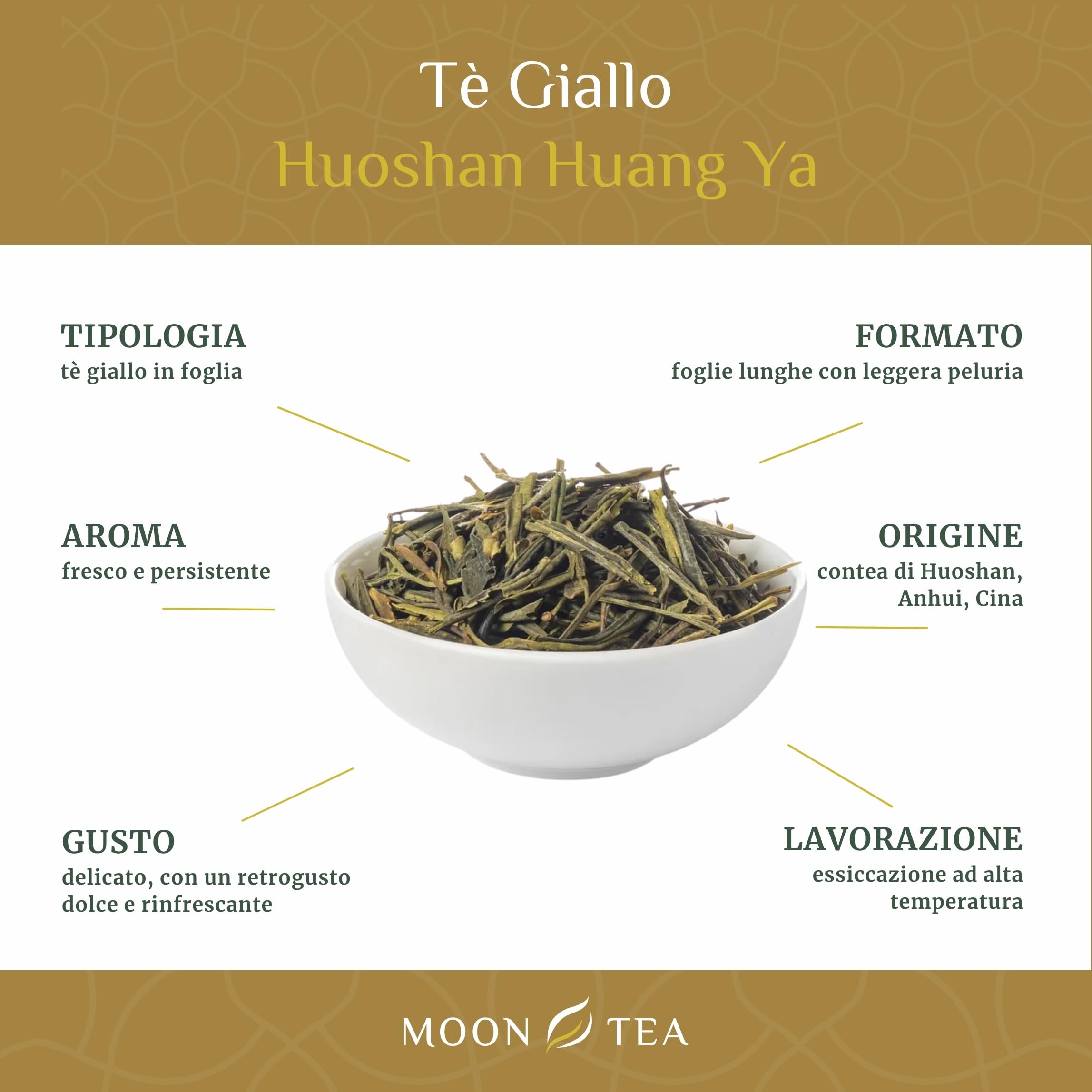 MoonTea | Tè Giallo Huoshan Huang Ya - 100 g | Tè Cinese in Foglia