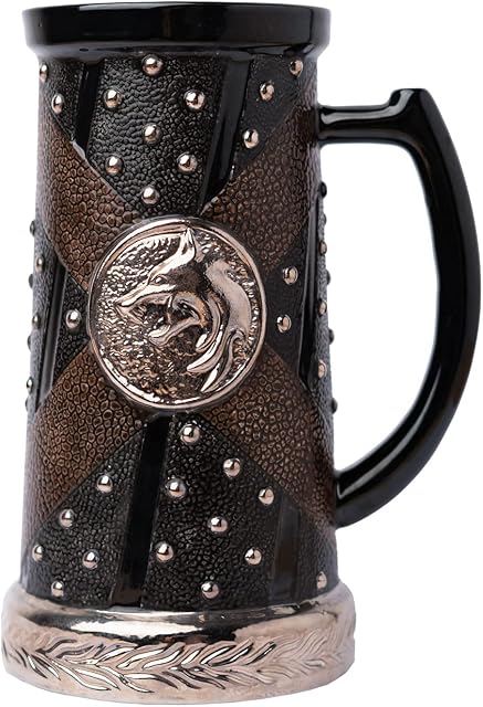 Erik Official The Witcher Tankard - 750ml / 25 Oz / 1.5 Pint Capacity - Beer Mug - The Witcher Merchandise - Netflix Merch  The Witcher Gifts - Vikings Mug - Pint Glass