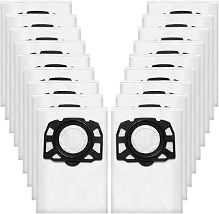 18 Bolsas KFI 487 de Aspiradora Premium para Kärcher WD4 WD5 WD6 WD5 P WD6 P MV4 MV5 MV6, Para 2.863-006.0 Aspiradores en Seco y Húmedo, Bolsas Filtrantes no Tejidas, Robustas y Duraderas