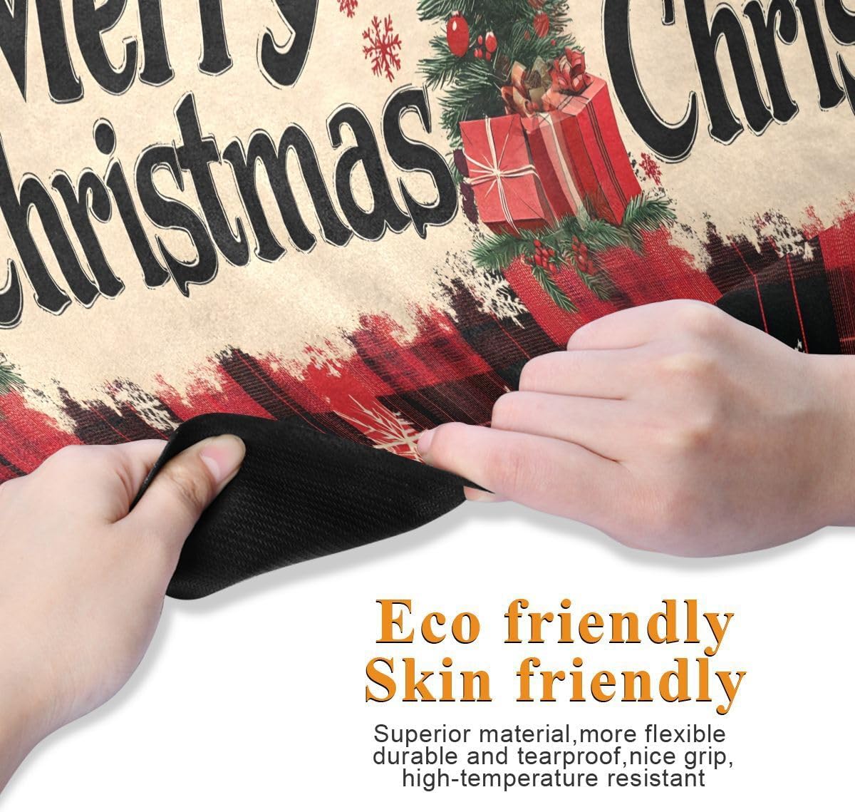 ALAZA Vintage Red Plaid Yoga Mat Non Slip Fitness Exercise Mat, Workout Mat for Yoga, Pilates and Floor Exercises