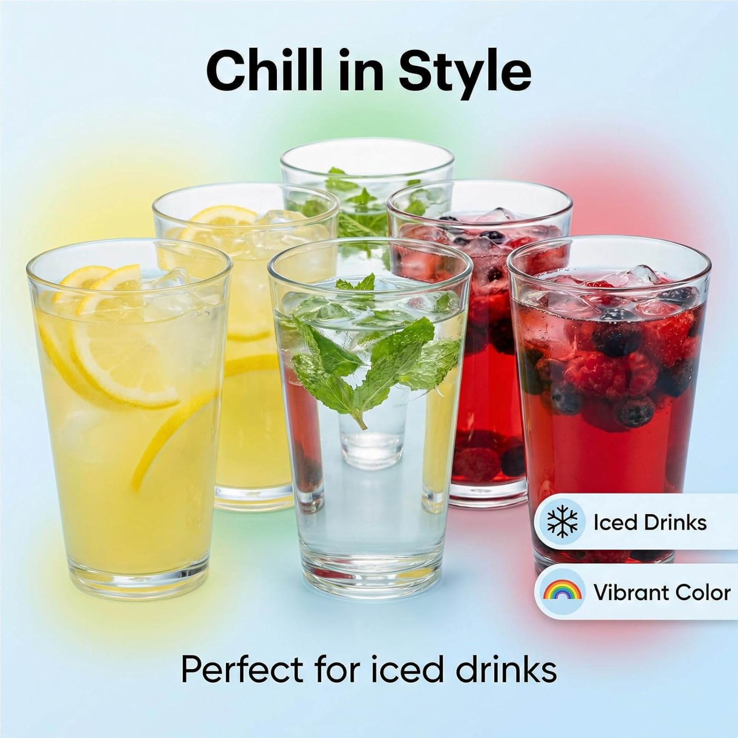 Clear Plastic Drinking Glasses - BPA Free Cups 18 oz - Dishwasher Safe Classic Tumblers set of 6 - Acrylic Highball Tall Glasses for Kitchen Dining Outdoor (That Look Like Glass) - Image 6